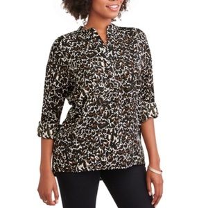 2/$10 BNWT Leopard Print Blouse Cheetah Top Cover